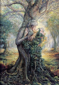 JW the dryad and the tree spirit Fantasy Oil Paintings